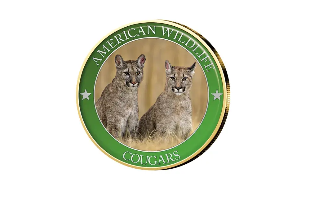 1/2 Dollar USA Cougar Serie American Wildlife mit Farbmotiv | Premium-Qualität