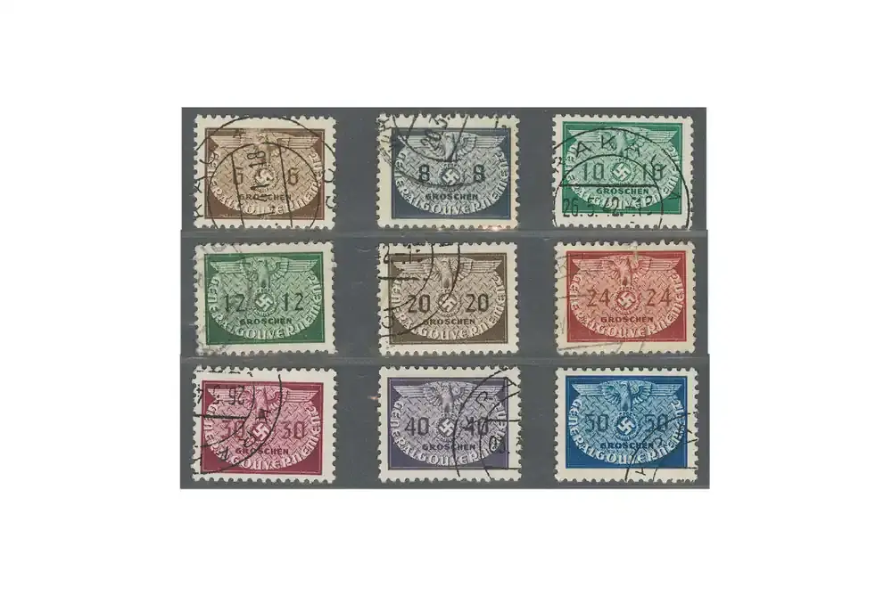 Generalgouvernement Dienstmarken 1940 Michel Nr. 16/24 gestempelt - Neue Ware