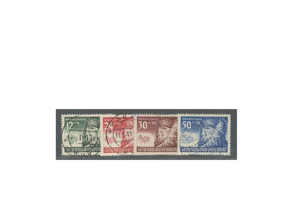 Super-Preis - Generalgouvernement 1940 Winterhilfe Michel Nr. 59/62 gestempelt