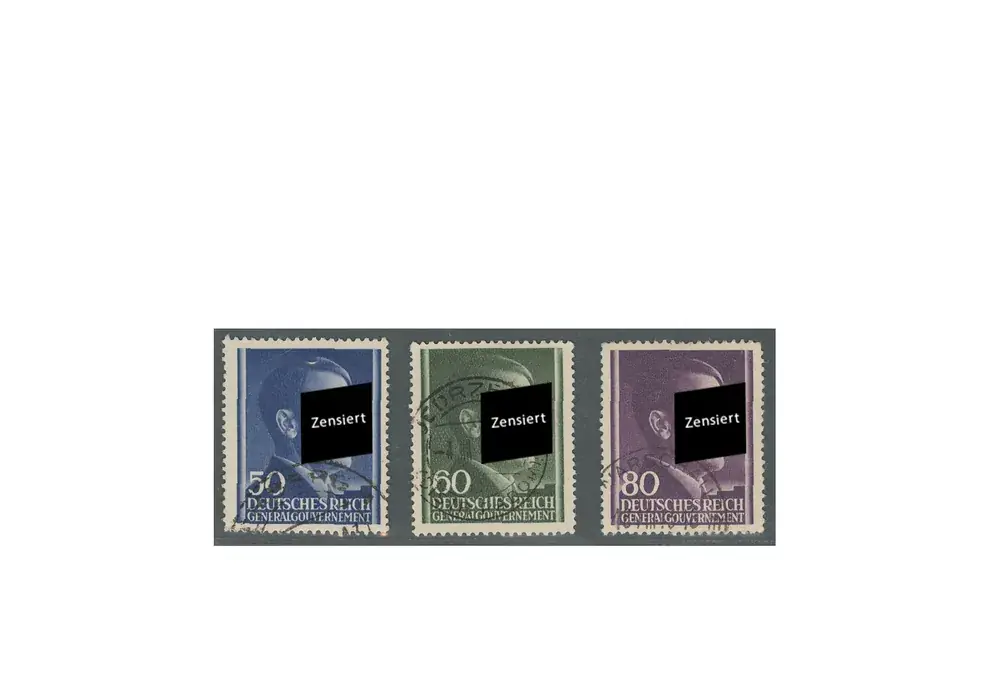 Generalgouvernement Freimarken 1943 Adolf Hitler Michel Nr. 110/112 gestempelt - Meistverkauft