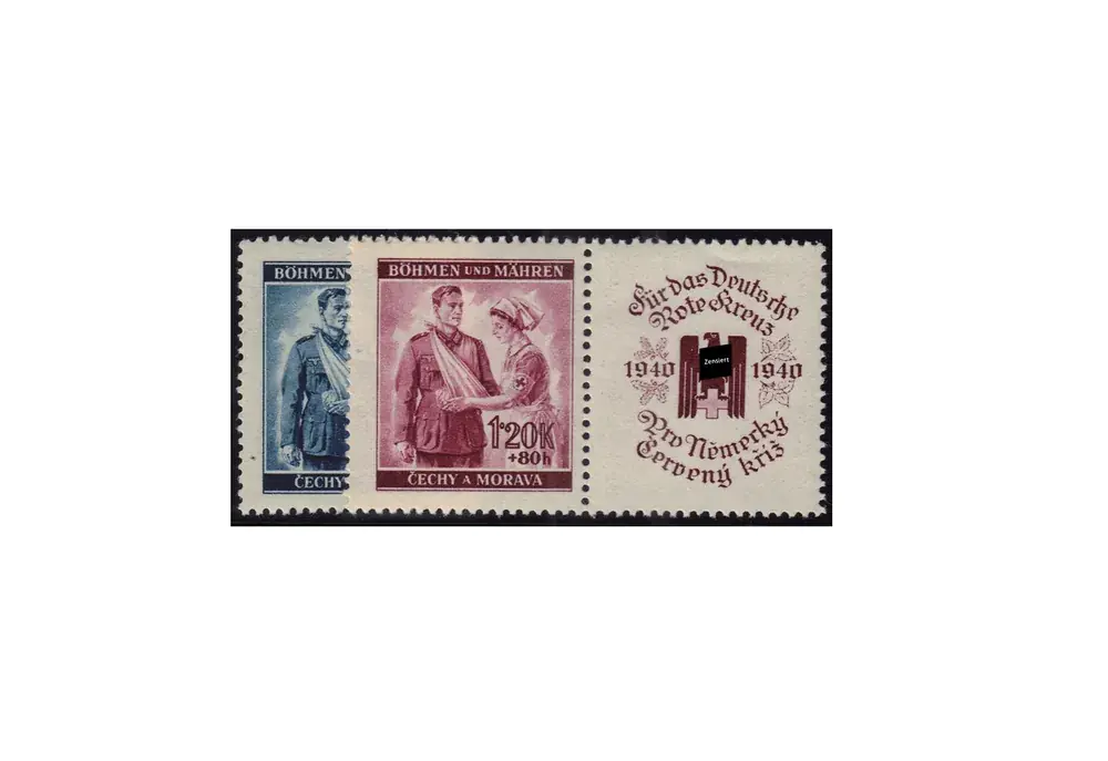 Aktion - Briefmarken Böhmen und Mähren Rotes Kreuz Michel-Nr. 53 – 54 Zf postfrisch