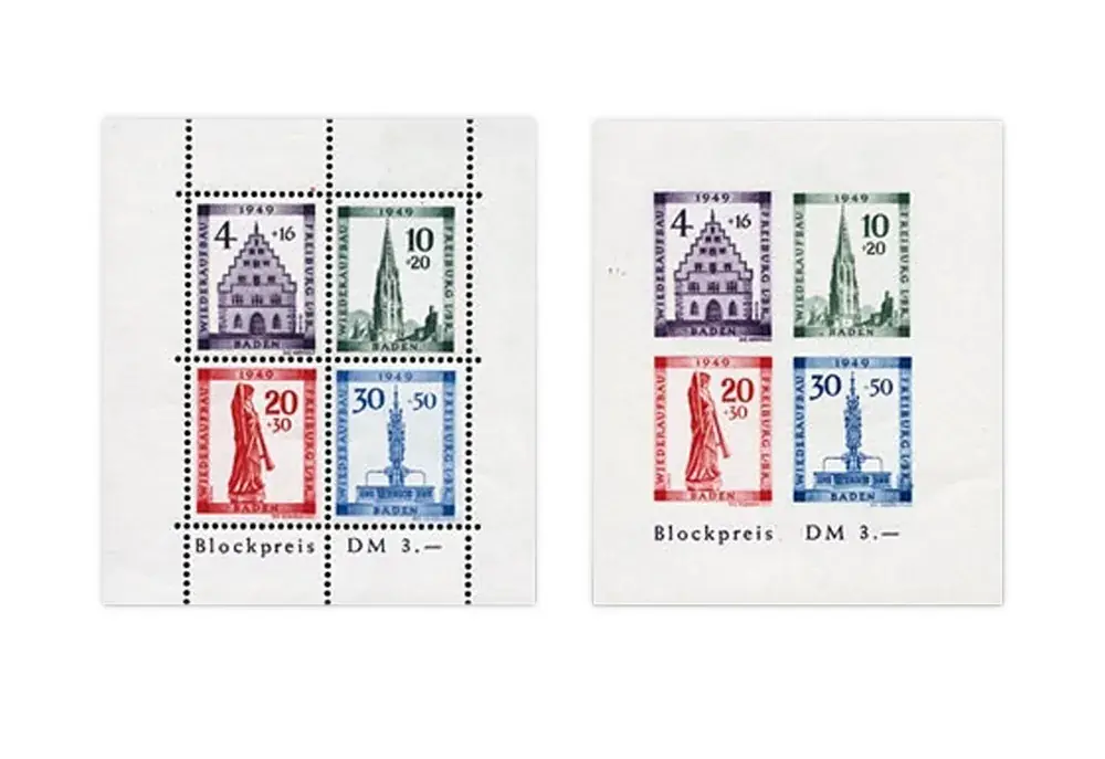 Baden Block 1 A/B 1949 gestempelt geprüft - Verfügbar