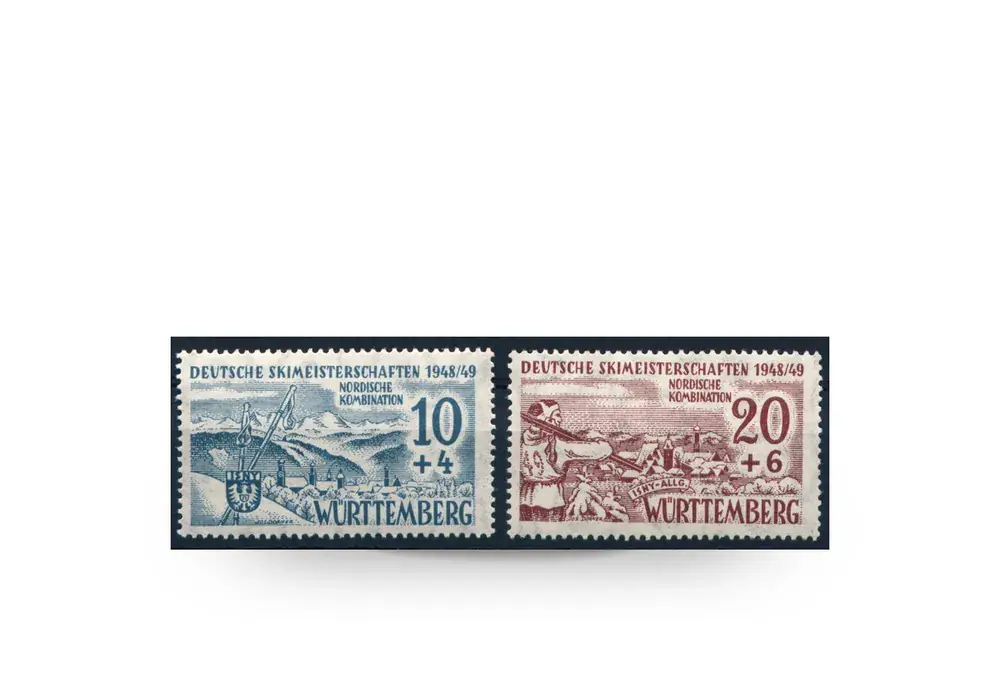 Schnelle Zustellung | Württemberg Mi.Nr. 38/39 gestempelt
