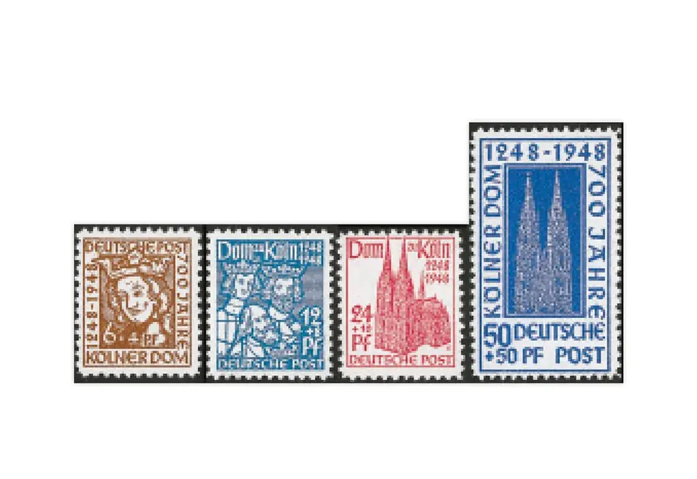 Bizone Michel-Nr. 69/72 postfrisch Kölner Dom - Bestpreis