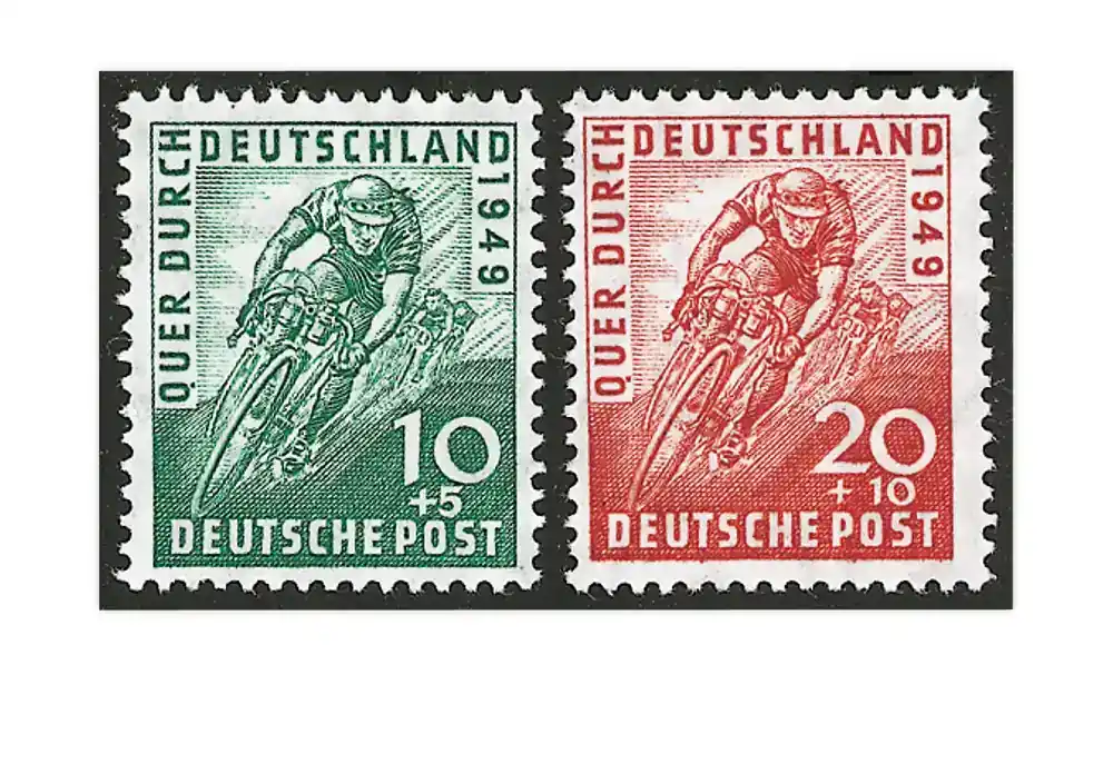 Neuheit - Bizone Radrennen 1949 Michel-Nr. 106/107 gestempelt
