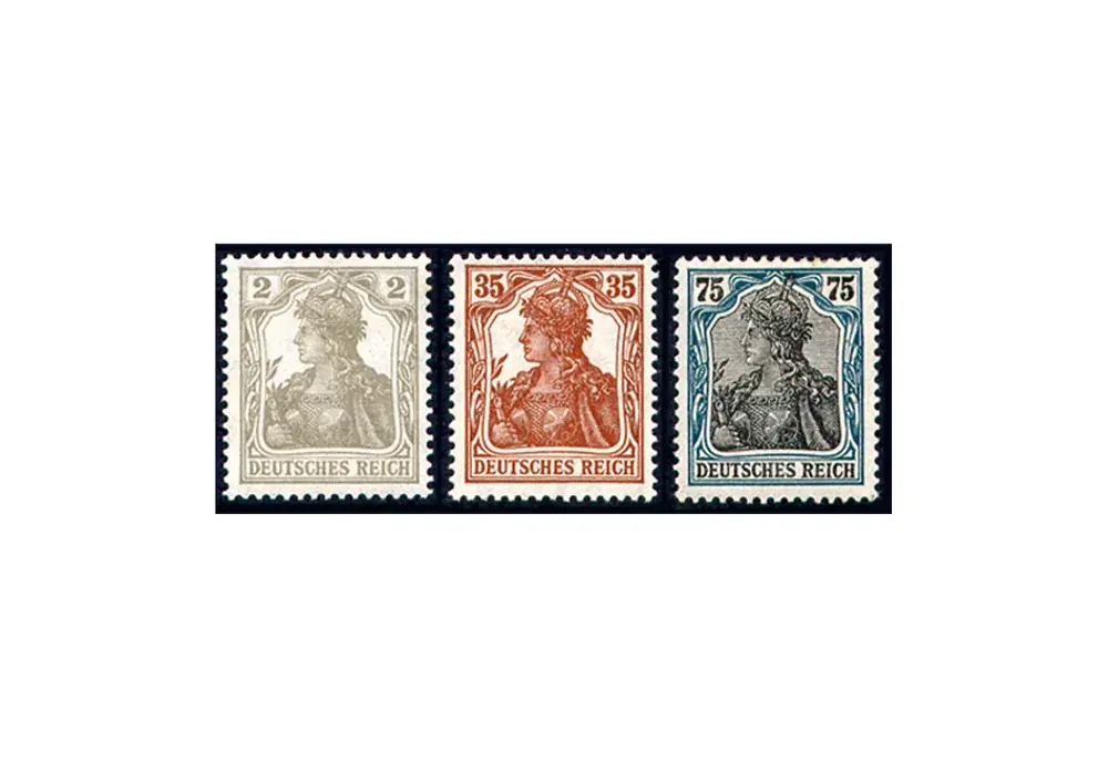Nur noch heute - Briefmarken Deutsches Reich Germania VII Michel-Nr. 102/104 Falz