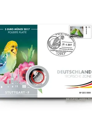 Kuvert für Numisbrief 5 Euro „Tropische Zone“ 2017 PP Prägestätte unserer Wahl | Geprüfte Qualität