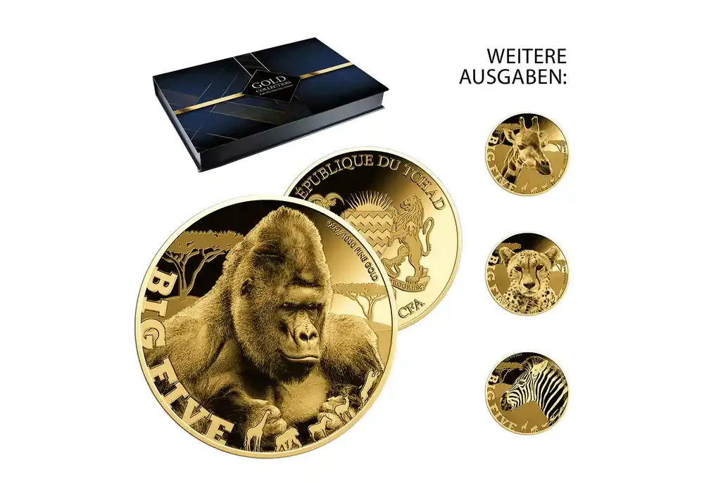 Goldmünzen-Kollektion „Big Five of Africa“ im Sammler-Service - Hochwertig