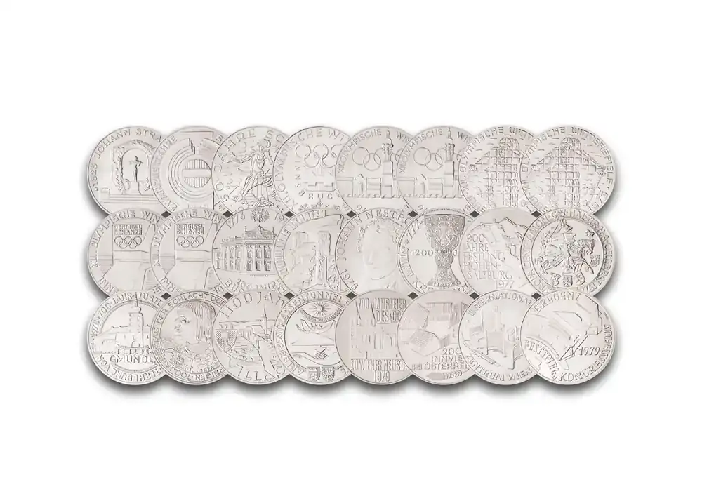 100 Schilling Set 1975-1979 Österreich 24 Münzen | Sehr beliebt