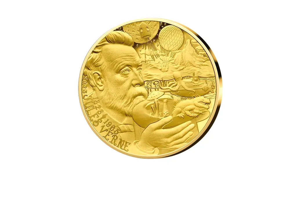 Geprüfte Qualität - 20 Euro 2025 Goldmünze Frankreich Außergewöhnliche Reisen Jules Verne PP