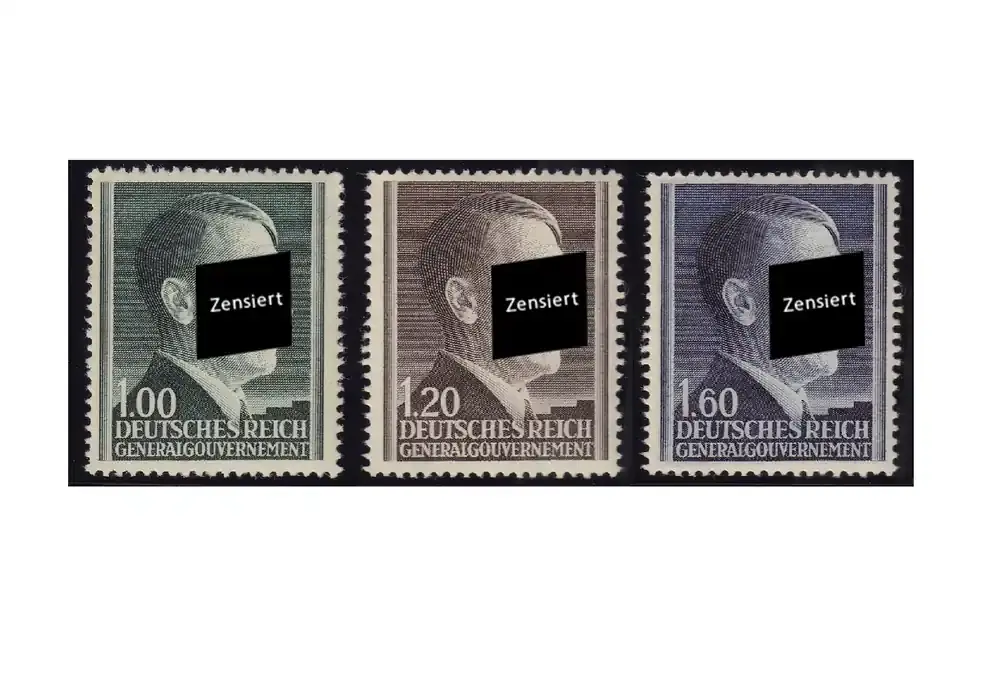 Generalgouvernement Freimarken 1942 Adolf Hitler Michel Nr. 86/88 gestempelt - Topseller