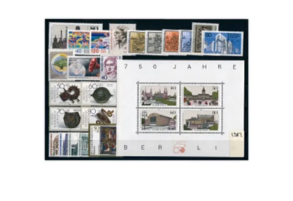 Berlin Mi.Nr. 772-797 Jahrgang 1987 postfrisch 22 Marken + 1 Block | Extra sparen