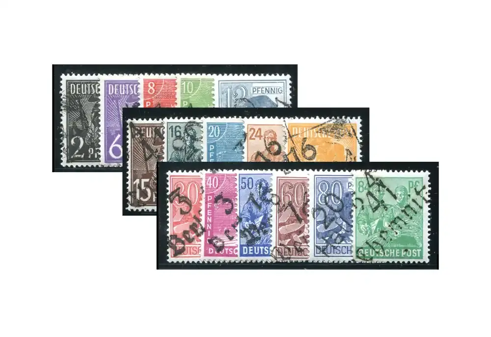 Endet bald - SBZ Bezirkshandstempel 1948 Gemischte Bezirke Mi.Nr. 166/81 (ohne 179) gestempelt geprüft