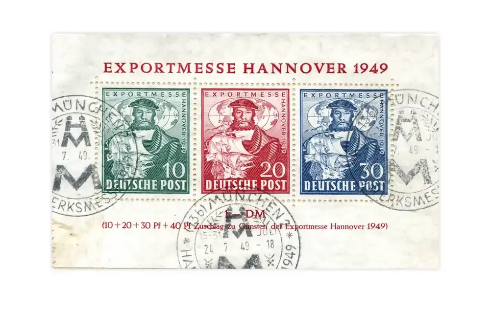 Wochenendangebot - Bizone Exportmesse Hannover Block 1 a gestempelt (SST)