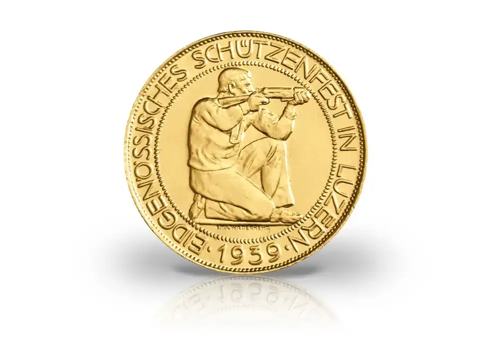100 Franken Goldmünze 1939 Schweiz Schützenfesttaler | Heute kaufen
