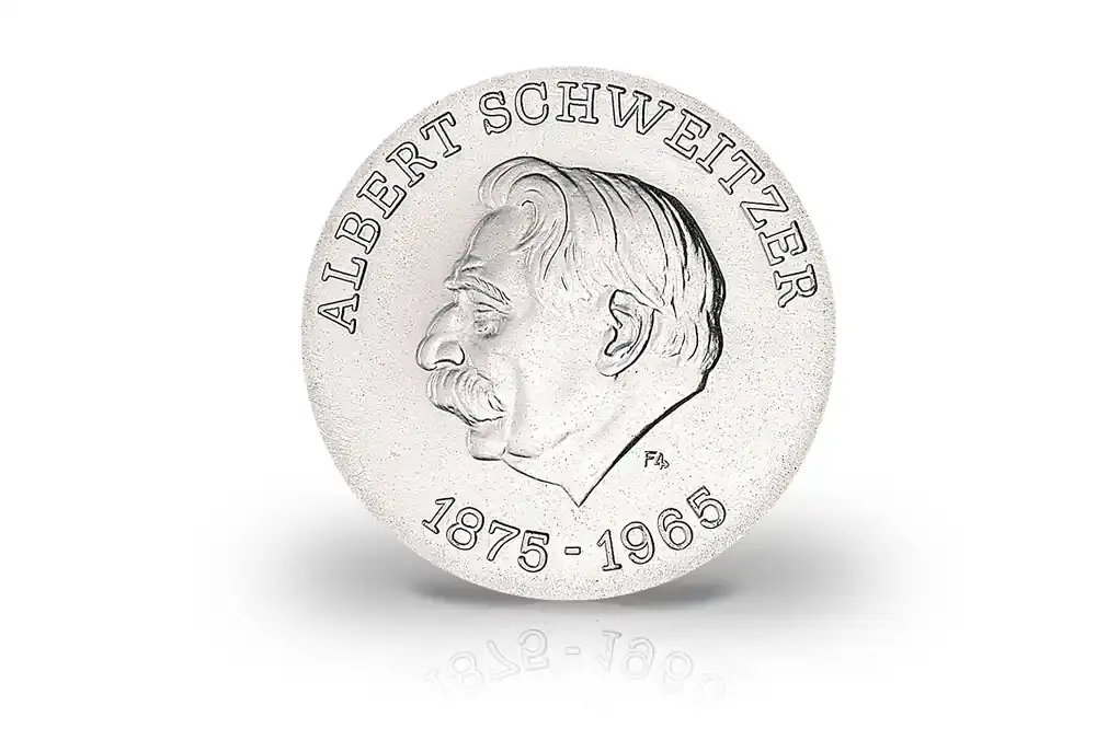 10 Mark Gedenkmünze 1975 DDR 100. Geburtstag von Albert Schweitzer Jaeger-Nr. 1554 | Abverkauf