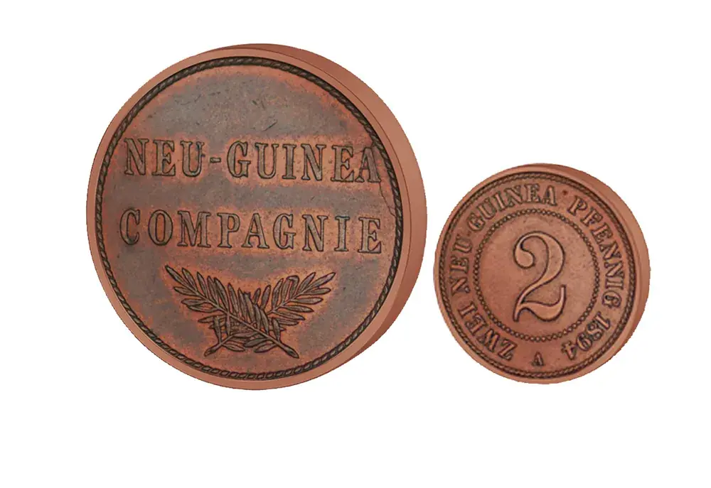 Wochenendangebot - 2 Pfenning 1894 Deutsch-Neuguinea Palmzweige Jaeger-Nr. N702