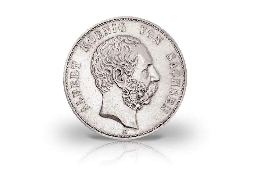 5 Mark 1875-1889 Deutsches Kaiserreich Sachsen König Albert Jaeger-Nr. 122 - Neu