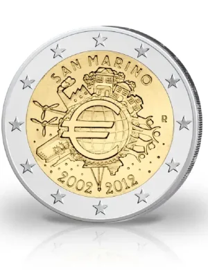 2 Euro 2012 San Marino 10 Jahre Bargeld st im Blister | Fast ausverkauft