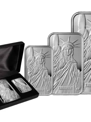 3er Set Silberbarren 1 oz, 5 oz, 10 oz 999/1000 Silber USA 2025 im Etui - Top bewertet