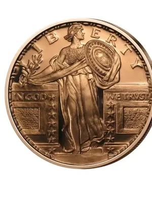 Nur solange der Vorrat reicht - 1 oz Kupfermedaille – Standing Liberty in 999er Kupfer