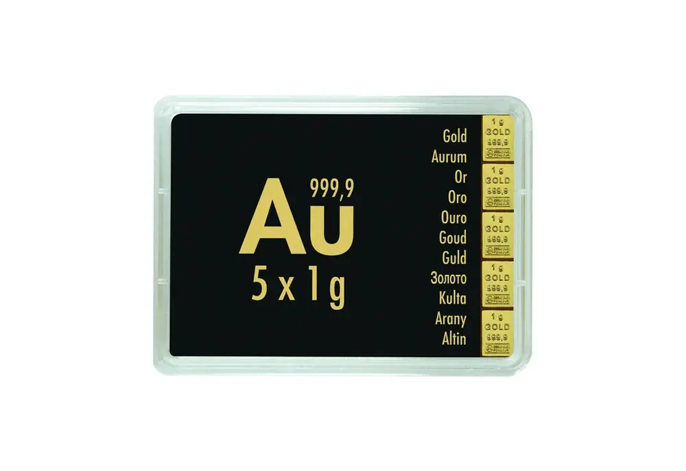 Goldbarren 5 g Combibar mit 5x 1 g - Herstellerpreis