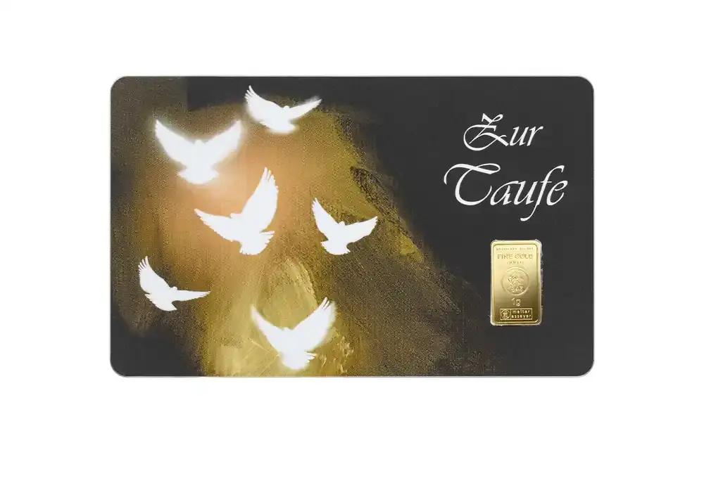 Top-Qualität - Goldbarren 1g Motiv zur Taufe Geschenk aus 999,9/1000 Gold