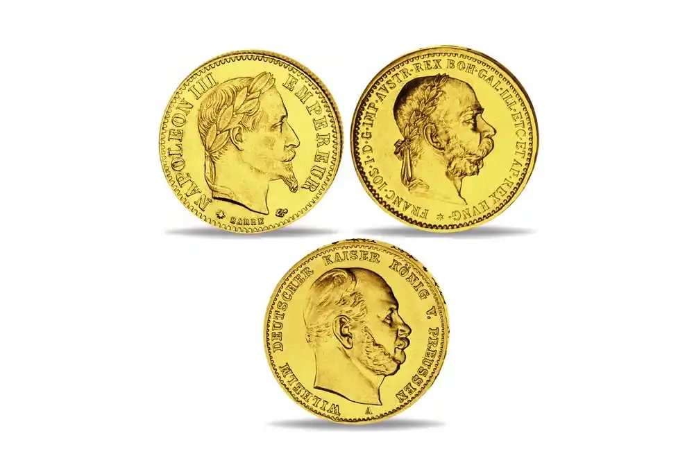 Goldmünzen Berühmtesten Kaiser Europas Napoleon III. Franz Joseph I. Wilhelm I. im 3er Set | Nur noch heute