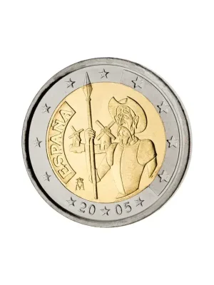 Sicher bezahlen | 2 + 12 Euro Gedenkmünze Spanien 2005 Don Quijote