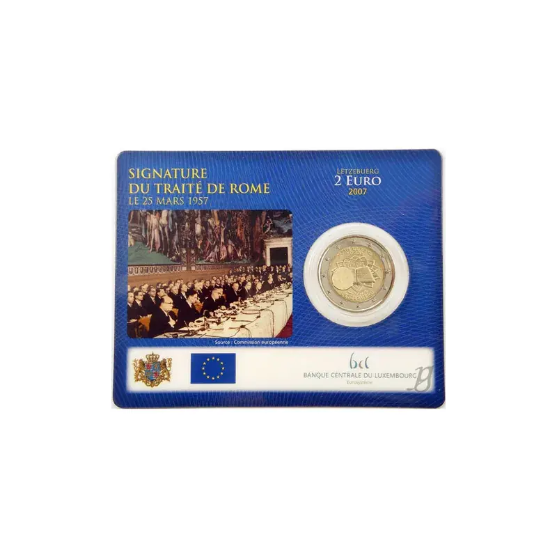 Online bestellbar | 2 Euro Gedenkmünze Luxemburg 2007 st – Römische Verträge – in CoinCard