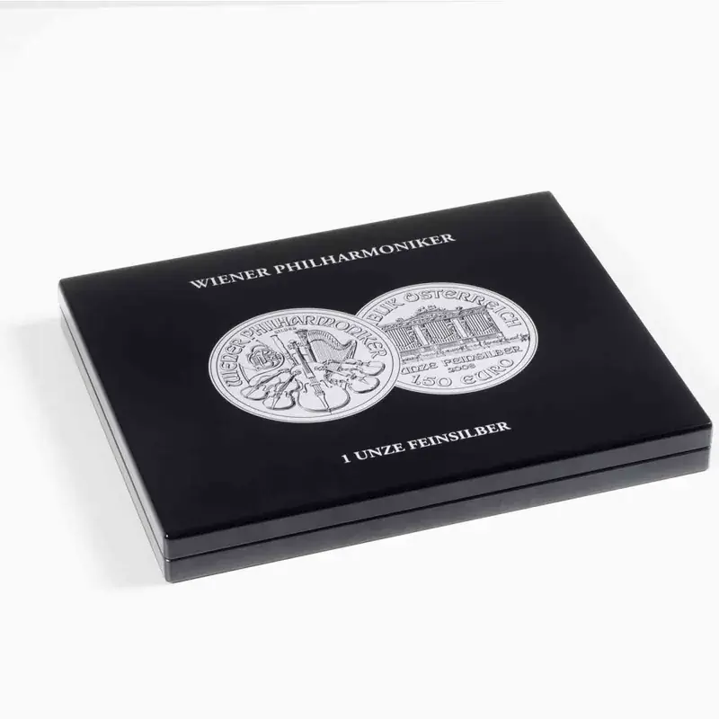 Münzkassette für 20 Wiener Philharmoniker-Silberunzen in Kapseln, schwarz | Zertifiziert