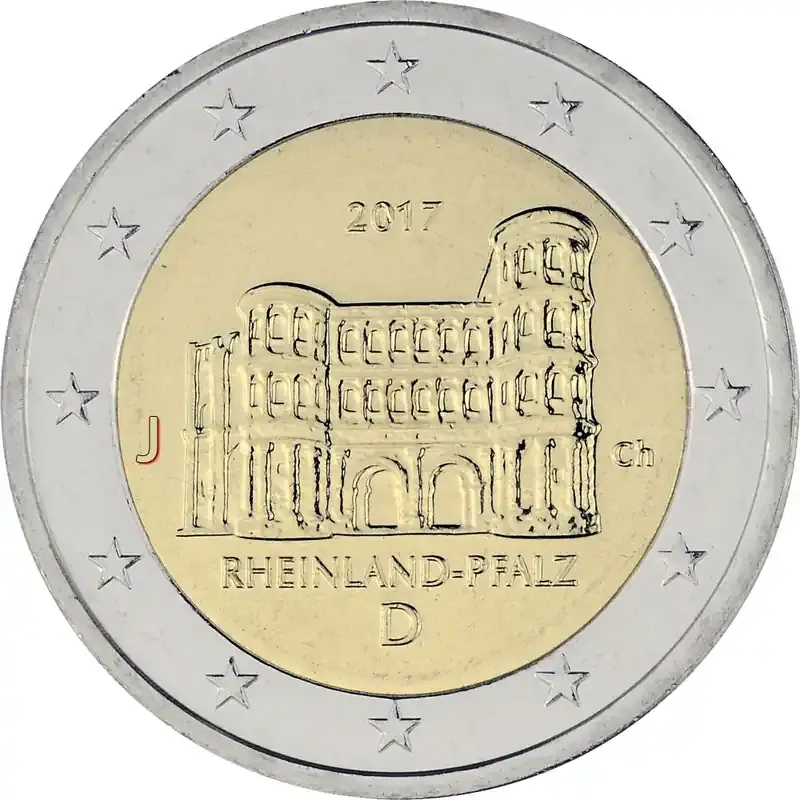 2 Euro Gedenkmünze Deutschland 2017 bfr. – Porta Nigra (J) - Schneller Versand