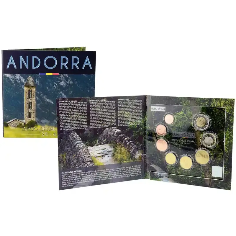 Top-Qualität - Offizieller Euro Kursmünzensatz Andorra 2016 Stempelglanz (st)