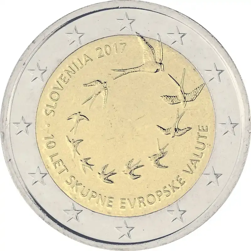 Nur begrenzt verfügbar - 2 Euro Gedenkmünze Slowenien 2017 bfr. – 10 Jahre Euroeinführung