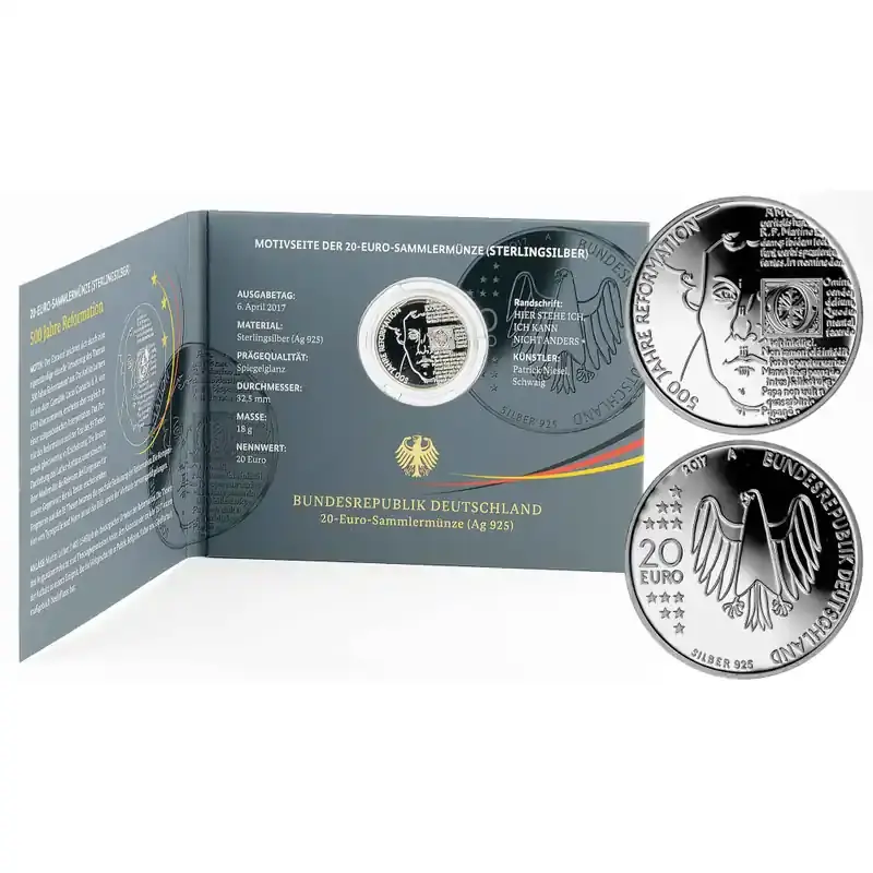 20 Euro Deutschland 2017 Silber PP – 500 Jahre Reformation | Begrenztes Angebot