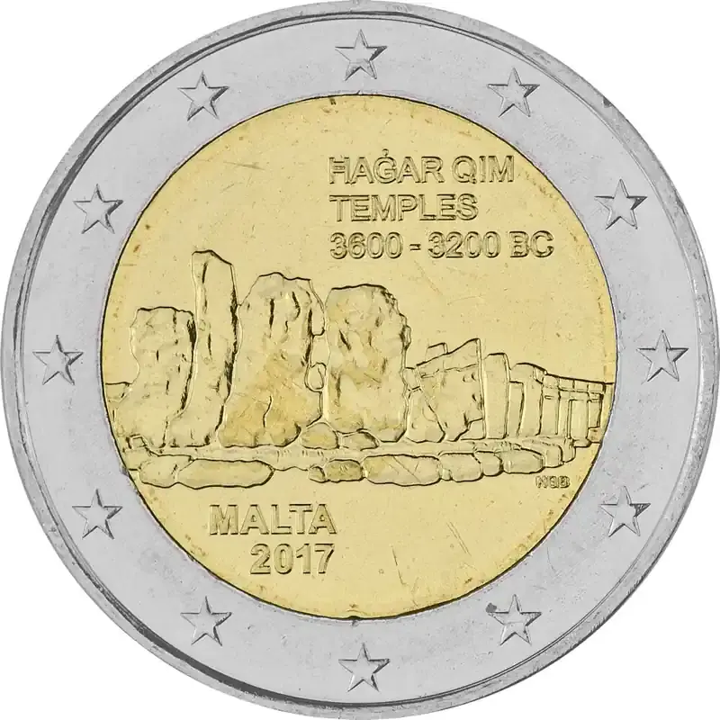 Angebot - 2 Euro Gedenkmünze Malta 2017 bfr. – Tempel von Hagar Qim
