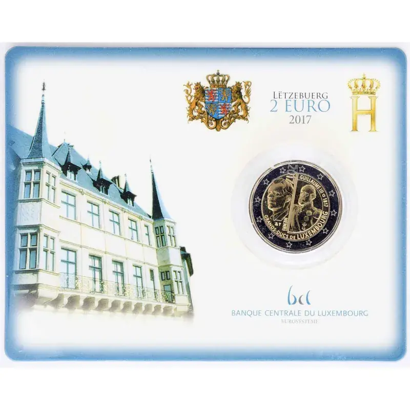 2 Euro Gedenkmünze Luxemburg 2017 st – Großherzog Wilhelm III. – in CoinCard | Premium
