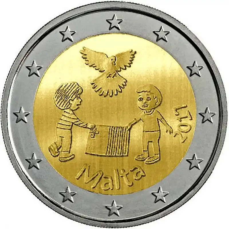 2 Euro Gedenkmünze Malta 2017 bfr. – Frieden | Kundenliebling