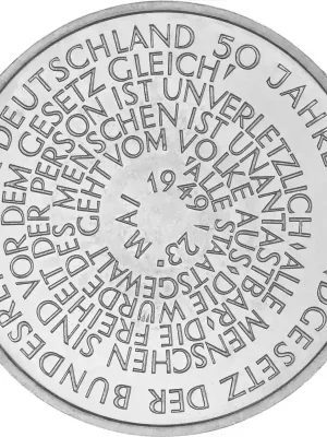 Sparangebot | 10 DM Gedenkmünze 1999 PP – 50 Jahre Grundgesetz für die BRD