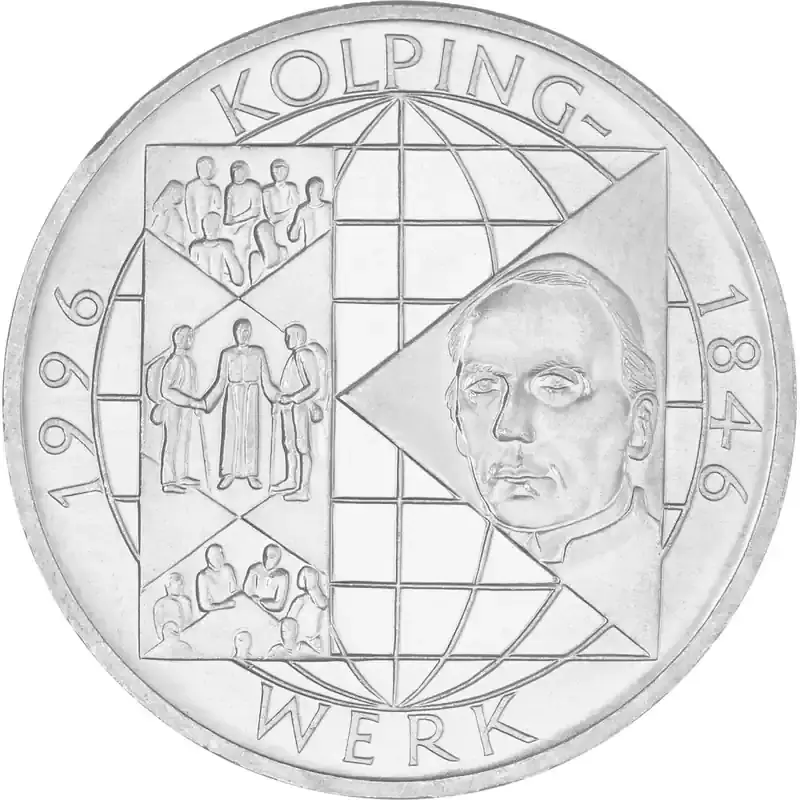Wochenendangebot | 10 DM Gedenkmünze 1996 PP – Adolph Kolping