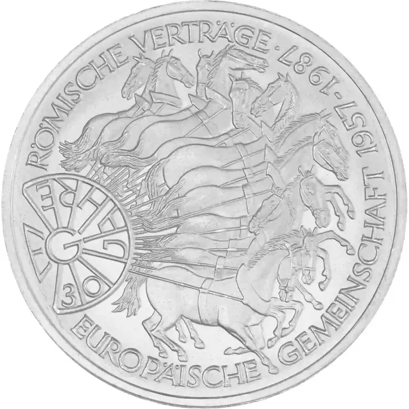 Begrenztes Angebot - 10 DM Gedenkmünze 1987 PP – 30 Jahre Römische Verträge