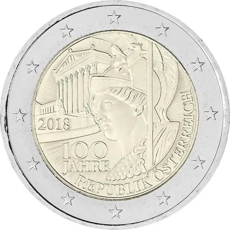 Bestellbar | 2 Euro Gedenkmünze Österreich 2018 bfr. – 100 Jahre Republik Österreich