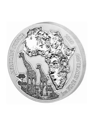 Direkt vom Hersteller - 50 Francs Ruanda 2018 – 1 Unze Silber BU – African Ounce Giraffe