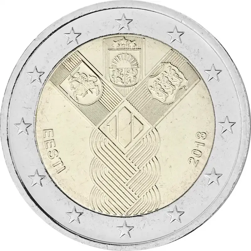Sofort lieferbar - 2 Euro Gedenkmünze Estland 2018 bfr. – 100 Jahre unabhängige baltische Staaten
