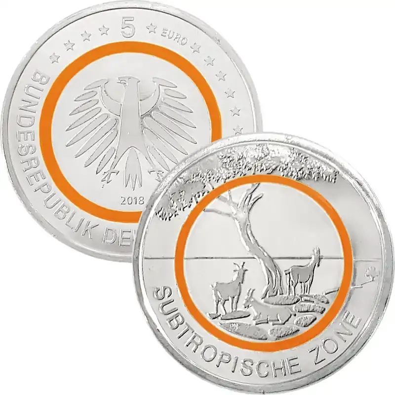 Neu verfügbar | 5 Euro Gedenkmünze Deutschland 2018 bfr. – Subtropische Zone – D München