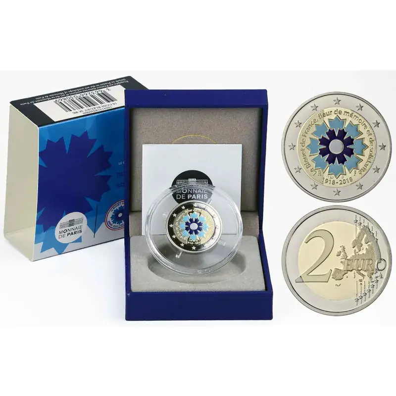 2 Euro Gedenkmünze Frankreich 2018 PP – Kornblume – im Etui - Heute bestellen