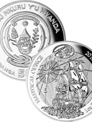 50 Francs Ruanda 2018 – 1 Unze Silber PP – Nautical Ounce Endeavour - Hohe Qualität
