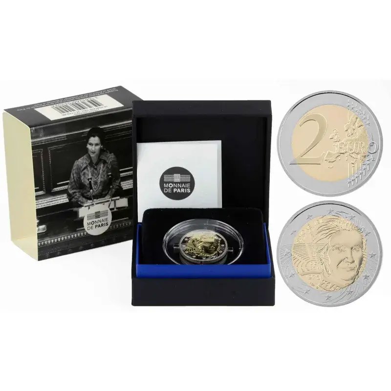 2 Euro Gedenkmünze Frankreich 2018 PP – Simone Veil – im Etui | Sehr beliebt