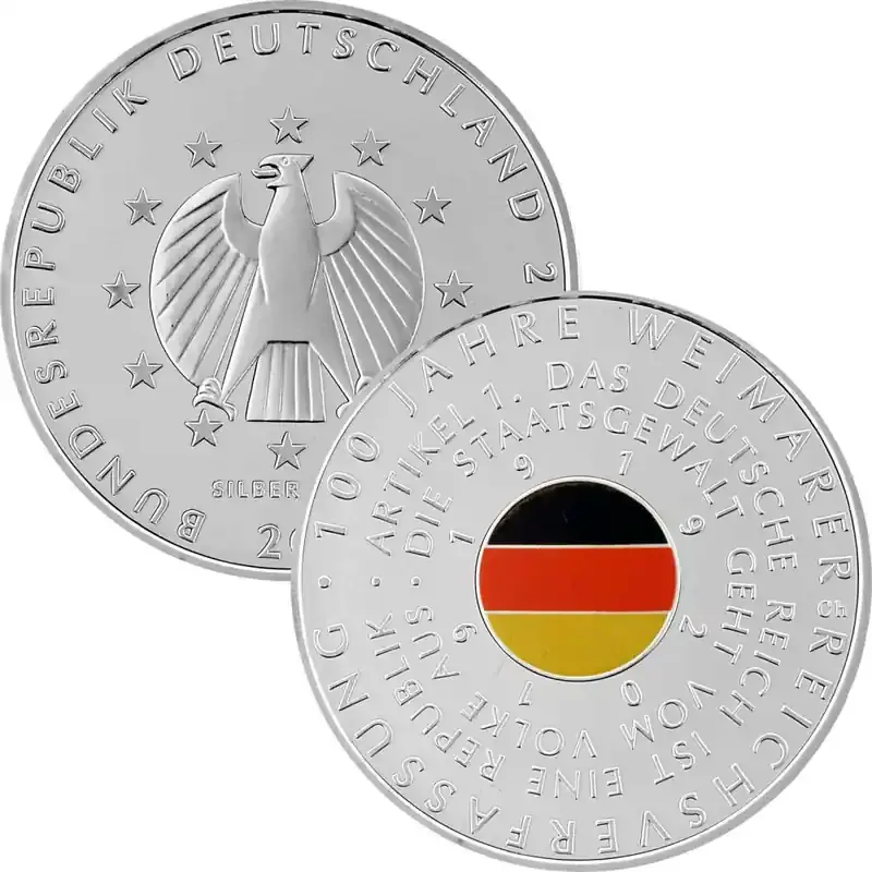 Nur noch wenige - 20 Euro Deutschland 2019 Silber bfr. – 100 Jahre Weimarer Reichsverfassung