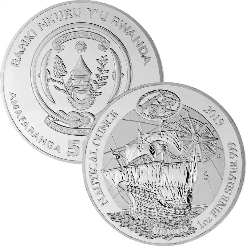 50 Francs Ruanda 2019 – 1 Unze Silber BU – Nautical Ounce Victoria - Sale